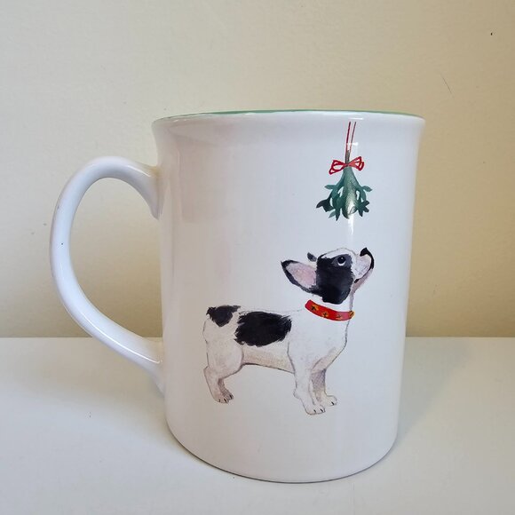 Fringe Boston Terrier Christmas Dog Coffee Mug Jingle All The Way Mistletoe - Picture 7 of 10